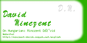 david minczent business card